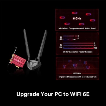 Adaptor wireless TP-Link, ARCHER TXE75E, AX5400, 2 x antene externe Dual-Band 5Ghz, 2.4 Ghz, PCI-E WI-FI 6E dimensiuni: 120.8 × 78.5 × 20.9 mm, Bluetooth 5.2. - Img 10