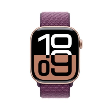 Apple Watch Series 10 GPS + Cellular 46mm Rose Gold Aluminium Case with Plum Sport Loop - Img 5