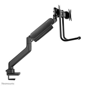 Brat dublu pentru monitor Neomounts, tip full motion, pentru display-uri cu diagonale 17"-32", sistem de prindere VESA 75x75~100x100mm, greutate maxima suportata 8kg per ecran, tilt +10°, -10°, swivel +90°, -90°, rotate +180°, -180°, reglabil pe - Img 11