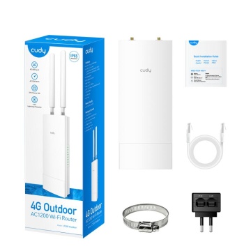CUDY Outdoor 4G LTE AC1200 WiFi Router, Cat.4, 300Mbps + 867Mbps Wi-Fi, build-in 4G LTE modem, lightning protection, IP65 Waterproof, 10/100M RJ45, 2 x Detachable 4G Antennas, 24V passive PoE adapter included, Cudy Mesh Support, - Img 7