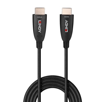Cablu Lindy HDMI 8k60, fibra optica hybrid, lungime 50m, rezolutie maxima 7680x4320@60Hz 4:2:0 10bit, 3840x2160@120Hz 4:4:4 10bit, latime de banda 48Gbps, negru - Img 1