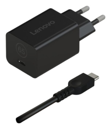 Lenovo GaN Nano 65W Adapter -EU; Connectivity: 2pin/3pin; Charging Port: Type-C; Color: Black; Package Type : Brown Box; - Img 2