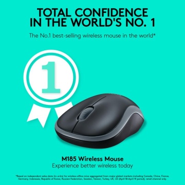 Mouse Logitech M185 Wireless, rezolutie 1000 DPI, negru - Img 12