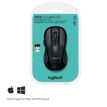 Mouse wireless Logitech M510, rezolutie maxima 1000 DPI, tehnologie laser, dimensiuni 120 x 65 x 41 mm, negru - Img 11