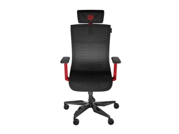 Scaun gaming Genesis Astat 700 G2, material Mesh PureFlow Plus, reglabil pe inaltime, greutate maxima suportata 120 kg, inaltime scaun reglabil 27.5 - 34.5 cm, spatar ajustabil 135°, dimensiuni roti 60mm, echipat cu piston cu gaz clasa 4, negru/rosu - Img 1
