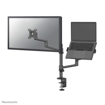 Suport dublu laptop de birou Neomounts DS20-425BL2; pentru display-uri cu diagonale 17"-27", sistem de prindere VESA 75x75~100x100, greutate maxima suportata 8kg, tilt +90°, -30°, swivel 90°, rotate 360°, distanta fata de perete 162-494mm; inaltime - Img 4