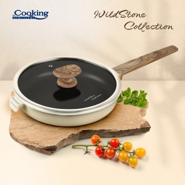 Tigaie aluminiu cu capac Wild Stone 26 cm – antiaderenta, inductie