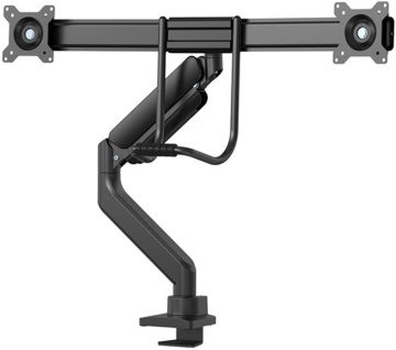 Brat dublu pentru monitor Neomounts, tip full motion, pentru display-uri cu diagonale 17"-32", sistem de prindere VESA 75x75~100x100mm, greutate maxima suportata 8kg per ecran, tilt +10°, -10°, swivel +90°, -90°, rotate +180°, -180°, reglabil pe - Img 3