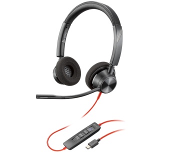 Poly Blackwire 3325 Stereo Microsoft Teams Certified USB-C Headset +3.5mm Plug +USB-C/A Adapter - Img 1