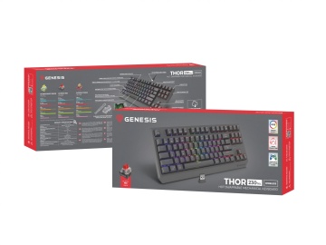 Tastatura gaming mecanica wireless Genesis Thor 230 TKL, iluminare RGB, swtich-uri Red, 87 taste, 11 butoane multimedia, negru - Img 7