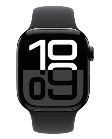 Apple Watch Series 10 GPS 42mm Jet Black Aluminium Case with Black Sport Band - M/L - Img 1