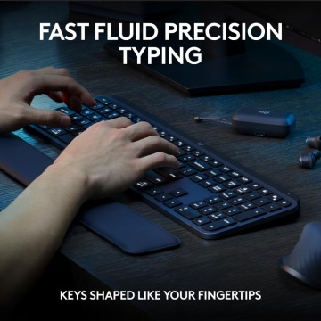 Kit Logitech MX Keys S, tastatura wireless, greutate 810 g, dimensiuni 430.2 x 131.63 x 20.5 mm, mouse fara fir, greuate 140 g, cu laser, capacitate baterie 500 mAh, gri - Img 10