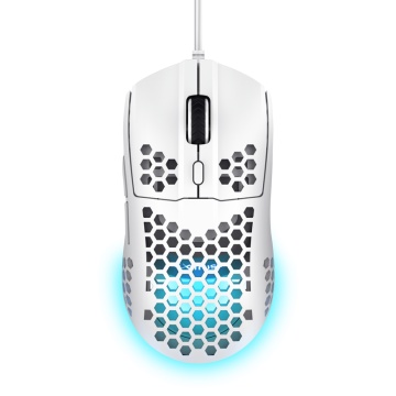 Mouse cu fir Trust GXT 928W Helox, rezolutie maxima 6400 DPI, 6 butoane, interfata USB-A, alb - Img 2