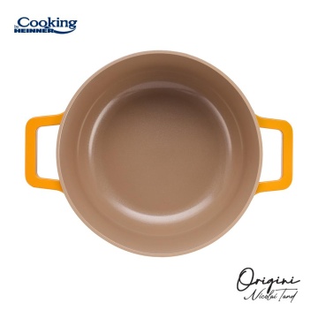SEMIOALA ALUMINIU TURNAT + CAPAC 24x12 CM,3.9L, NICOLAI TAND, ORIGINI, COOKING BY HEINNER - Img 5