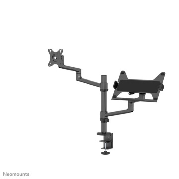 Suport dublu laptop de birou Neomounts DS20-425BL2; pentru display-uri cu diagonale 17"-27", sistem de prindere VESA 75x75~100x100, greutate maxima suportata 8kg, tilt +90°, -30°, swivel 90°, rotate 360°, distanta fata de perete 162-494mm; inaltime - Img 6