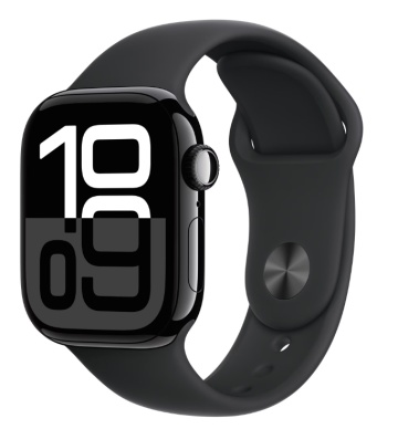 Apple Watch Series 10 GPS 42mm Jet Black Aluminium Case with Black Sport Band - M/L - Img 2