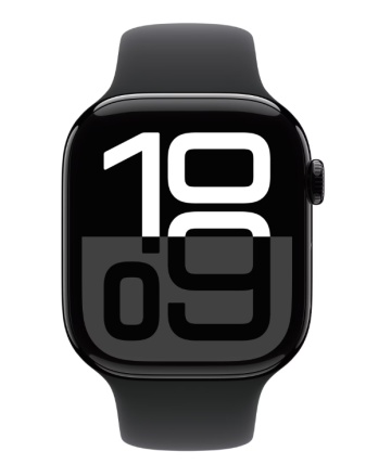 Apple Watch Series 10 GPS + Cellular 46mm Jet Black Aluminium Case with Black Sport Band - S/M - Img 1