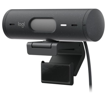 Camera web Logitech Rally BRIO 500 Graphite, rezolutie senzor 4MP, rezolutie foto 1920 x 1080 pixeli, interfata USB-C, microfon, Mod automat HDR, unghi de vizibilitate 90 grade, graphite - Img 4