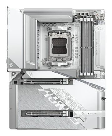 Placa de Baza GIGABYTE B850 AORUS STEALTH ICE AM5, 4x DDR5, 1x HDMI 1x PCIE 5.0 x16 1x PCIE 4.0 x16, 2x M.2, 2x SATA 6GB/s, ATX - Img 3