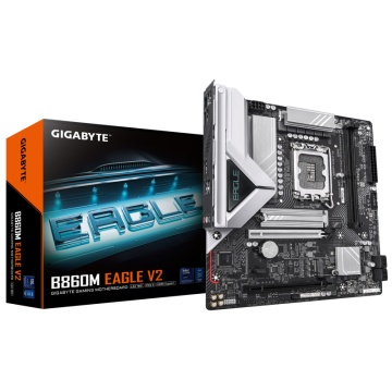 Placa de Baza GIGABYTE B860M EAGLE V2 LGA1851, 2x DDR5, 1x HDMI 1x DP, 1x PCIE 5.0 x16 1x PCIE 4.0 x16, 2x M.2, 4x SATA 6GB/s, mATX - Img 1