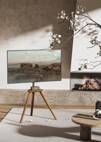 Stand TV lemn Serioux de podea 34-44F-02, dimensiuni: 768x505x1315mm, compatibilitate dimensiune ecran: 45"-65", VESA: 200x200, 300x200, 400x200, 300x300, 400x300, 400x400, greutate maximă suportata: 40 kg, interval de rotire: ±45°, management cabluri - Img 10