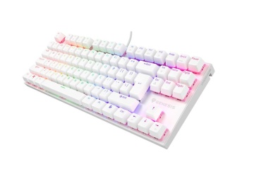 Tastatura gaming mecanica cu fir Genesis Thor 303 TKL, iluminare RGB, switch Linear, switch model Outemu Pitch Silent, numar taste 87, 11 butoane multimedia, lungime cablu 1.8m, dimensiuni 355 x 136 x 36 mm ,alb - Img 7