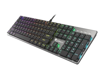 Tastatura gaming mecanica cu fir Genesis Thor 420 , iluminare RGB, switch Content Slim Blue, numar taste 104, 12 butoane multimedia, lungime cablu 165m, dimensiuni 418 x 113 x 24 mm, gri - Img 4