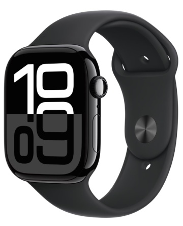 Apple Watch Series 10 GPS + Cellular 46mm Jet Black Aluminium Case with Black Sport Band - S/M - Img 2