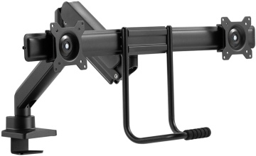 Brat dublu pentru monitor Neomounts, tip full motion, pentru display-uri cu diagonale 17"-32", sistem de prindere VESA 75x75~100x100mm, greutate maxima suportata 8kg per ecran, tilt +10°, -10°, swivel +90°, -90°, rotate +180°, -180°, reglabil pe - Img 6