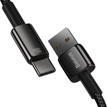 Cablu alimentare si date Baseus, Fast Charging Data Cable pt. smartphone, USB la USB Type-C (T), 100W, 480Mbps, aliaj zinc, braided(nylon), 2m, negru - Img 3