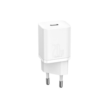 Incarcator retea Baseus Super Si, Quick Charge 20W, 1 x USB Type-C 5V/3Amax, include cablu USB Type-C la Lightning Iphone 1m, alb - Img 5