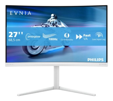 Monitor Philips 27" 27M2C5201L/00, Curvature: 1500R, Diagonal (inch): 27, Diagonal (cm): 69, Aspect ratio: 16:9, Panel: VA, Resolution: 1920x1080, Refresh Rate: 180Hz, Response time GtG: 1ms, Brightness (max): 300 cd/m², Contrast (static) : 3000:1, - Img 6