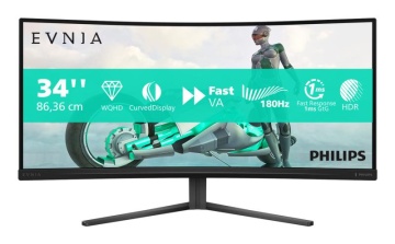 Monitor Philips 34" 34M2C3500L/00, Curvature: 1500R, Diagonal (inch): 34, Aspect ratio: 21:9, Panel: VA, Resolution: 3840x2160, Refresh Rate: 180Hz, Response time GtG: 1ms, Response time MPRT: 0.5ms, Contrast (static) : 4000:1, Contrast (dynamic): Mega - Img 8