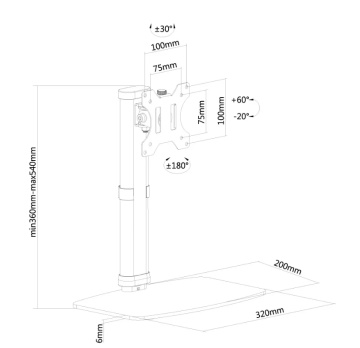 Suport monitor de birou Neomounts by Newstar 10"-30", 6kg, 100x100 mm VESA - Img 3