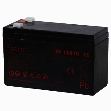 ACUMULATOR UPS SPACER 12V / 7Ah, dimensiuni: 151x66x96mm, inaltime+terminal: 102mm, terminal F2(T2) - Img 1