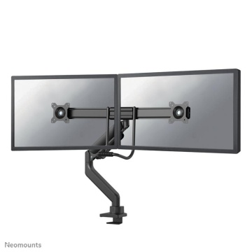 Brat dublu pentru monitor Neomounts, tip full motion, pentru display-uri cu diagonale 17"-32", sistem de prindere VESA 75x75~100x100mm, greutate maxima suportata 8kg per ecran, tilt +10°, -10°, swivel +90°, -90°, rotate +180°, -180°, reglabil pe - Img 7