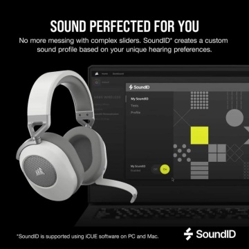Casti gaming Corsair HS65 Wireless Headset, White, v2 - EU - Img 10
