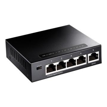 CUDY 5-Port Gigabit Ethernet Switch, 5 10/100/1000M RJ45 Ports, IGMP Snooping, Loop Detection/Prevention, 802.1p/DSCP QoS, Desktop Metal Case, Power Saving, Plug & Play, Wall-Mount - Img 3
