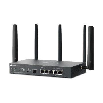 "Omada 4G+ Cat6 AX3000 Gigabit VPN Router PORT: 1× Gigabit SFP WAN/LAN Port, 1× Gigabit RJ45 WAN Port, 4× Gigabit WAN/LAN RJ45 Ports, 1 Nano SIM slot (4G+ Cat6) SPEED: 574Mbps at 2.4 GHz + 2402 Mbps at 5 GHz (HE160) Wi-Fi Speed, 300 Mbps Download LTE - Img 7