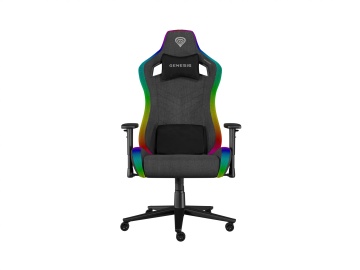Scaun gaming Genesis TRIT 660, material textil, iluminare RGB, suporta pana la 150 kg, inaltime reglabila, spatar ajustabil, gri - Img 1