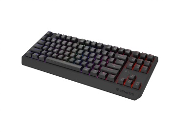 Tastatura gaming mecanica wireless Genesis Thor 230 TKL, iluminare RGB, swtich-uri Red, 87 taste, 11 butoane multimedia, negru - Img 1