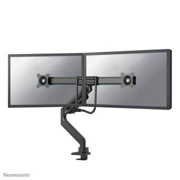 Brat dublu pentru monitor Neomounts, tip full motion, pentru display-uri cu diagonale 17"-32", sistem de prindere VESA 75x75~100x100mm, greutate maxima suportata 8kg per ecran, tilt +10°, -10°, swivel +90°, -90°, rotate +180°, -180°, reglabil pe - Img 8