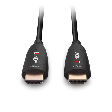 Cablu Lindy HDMI 8k60, fibra optica hybrid, lungime 20m, rezolutie maxima 7680x4320@60Hz 4:2:0 10bit, 3840x2160@120Hz 4:4:4 10bit, latime de banda 48Gbps, negru - Img 2