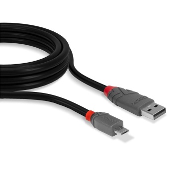 Cablu transfer Lindy LY-36735, USB 2.0 Type A to MicroUSB, 5m, Anthra Line - Img 2