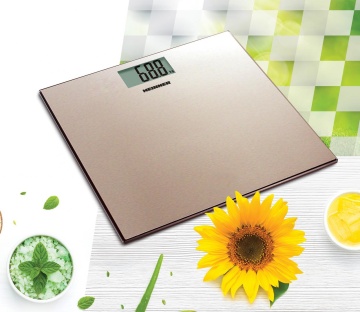 Cantar de baie Heinner HBS-180SSGD, 180kg, platforma din inox colorat, 30 x 30 cm, display LCD, baterii 2 x 1.5V AAA, gold - Img 2