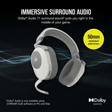 Casti gaming Corsair HS65 Wireless Headset, White, v2 - EU - Img 11