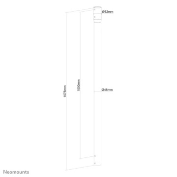 Extensie suport Neomounts NS-EP100BLACK, 107,5 cm, compatibil cu NM-C440BLACK, negru - Img 3