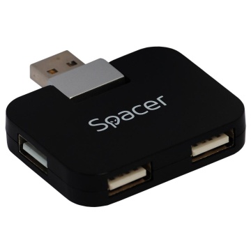 Hub Spacer, SPH-316; 4 porturi USB 2.0 extern; culoare: negru. - Img 3
