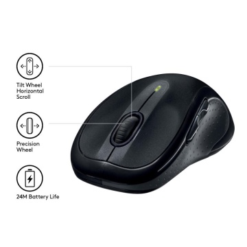 Mouse wireless Logitech M510, rezolutie maxima 1000 DPI, tehnologie laser, dimensiuni 120 x 65 x 41 mm, negru - Img 7