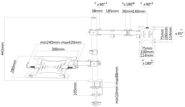 Suport Monitor de Birou, Neomounts by Newstar FPMA-D550NOTEBOOK, 10" - 32", VESA 100x100, suporta pana la 8kg, negru - Img 2